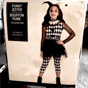Girl’s Halloween Costume - Punky Jester Child Large 12-14 New unopened package